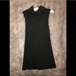 Dark grey sleeveless turtle neck dress